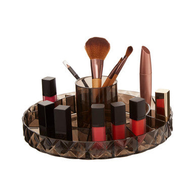 Orsina Rotating Makeup Organiser – Luxury Black Cosmetic Storage