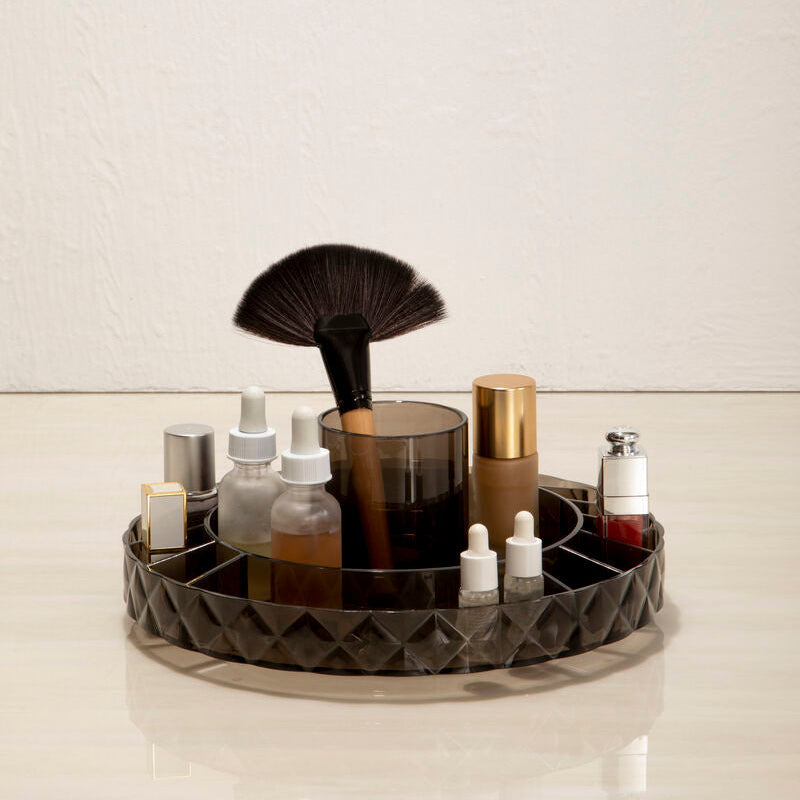 Orsina Rotating Makeup Organiser – Luxury Black Cosmetic Storage