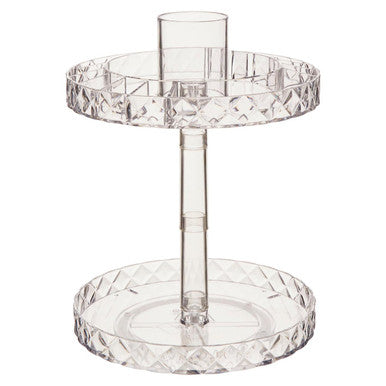 Orsina 2-Tier Rotating Makeup Organiser | Revolving Cosmetic Storage