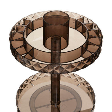 Orsina Rotating Makeup Organiser – Two Tier Black Cosmetic Storage