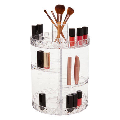 Orsina 3-Tier Rotating Makeup Organiser – Round Revolving Vanity Storage