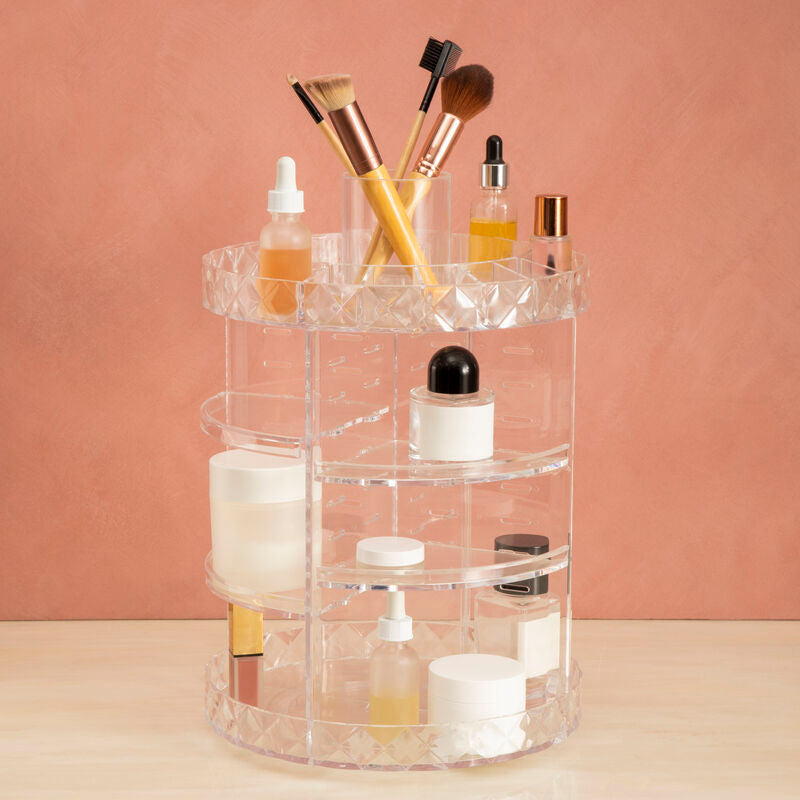 Orsina 3-Tier Rotating Makeup Organiser – Round Revolving Vanity Storage