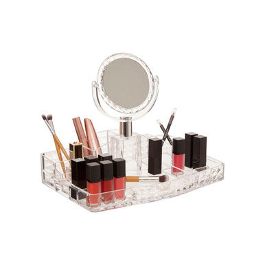 Orsina Cosmetic Organiser with Mirror – Makeup & Vanity Storage Box