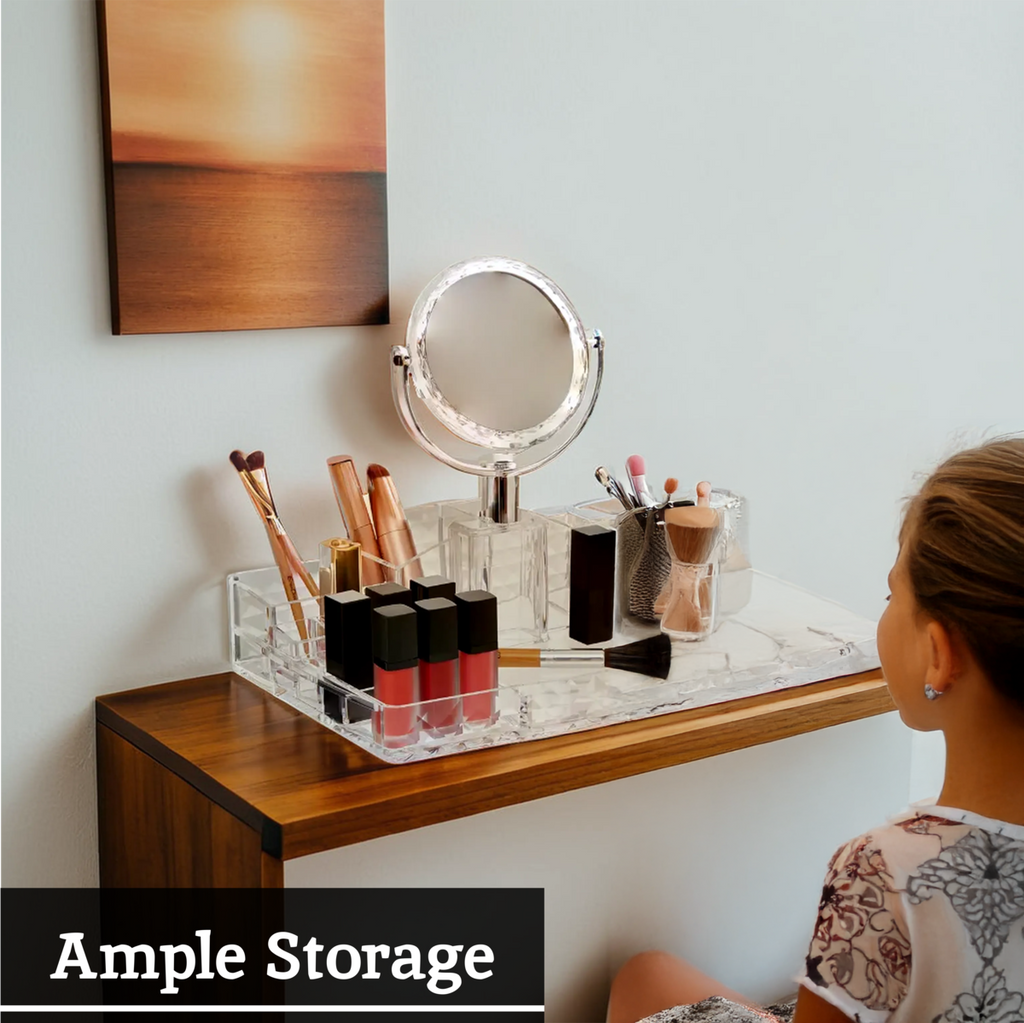 Orsina Cosmetic Organiser with Mirror – Makeup & Vanity Storage Box