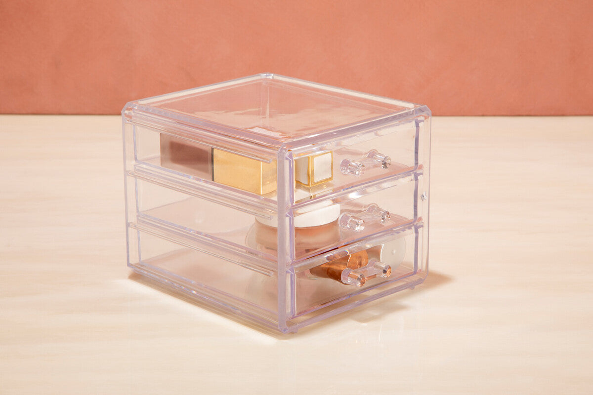 Orsina Makeup Cosmetic Organiser with 3 Drawers | Vanity Storage