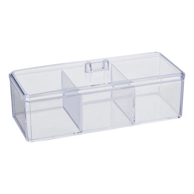 Orsina 3 Compartment Cosmetics Organiser with Lid | Modern Makeup Storage