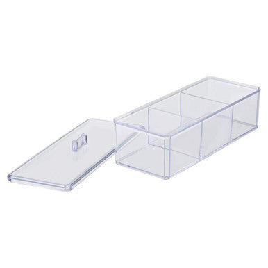 Orsina 3 Compartment Cosmetics Organiser with Lid | Modern Makeup Storage