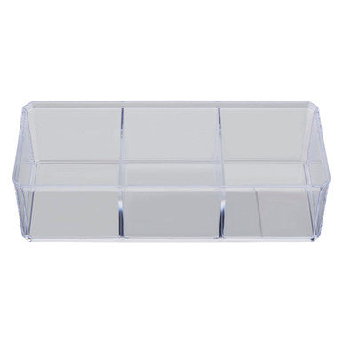 Orsina 3 Compartment Cosmetics Organiser with Lid | Modern Makeup Storage
