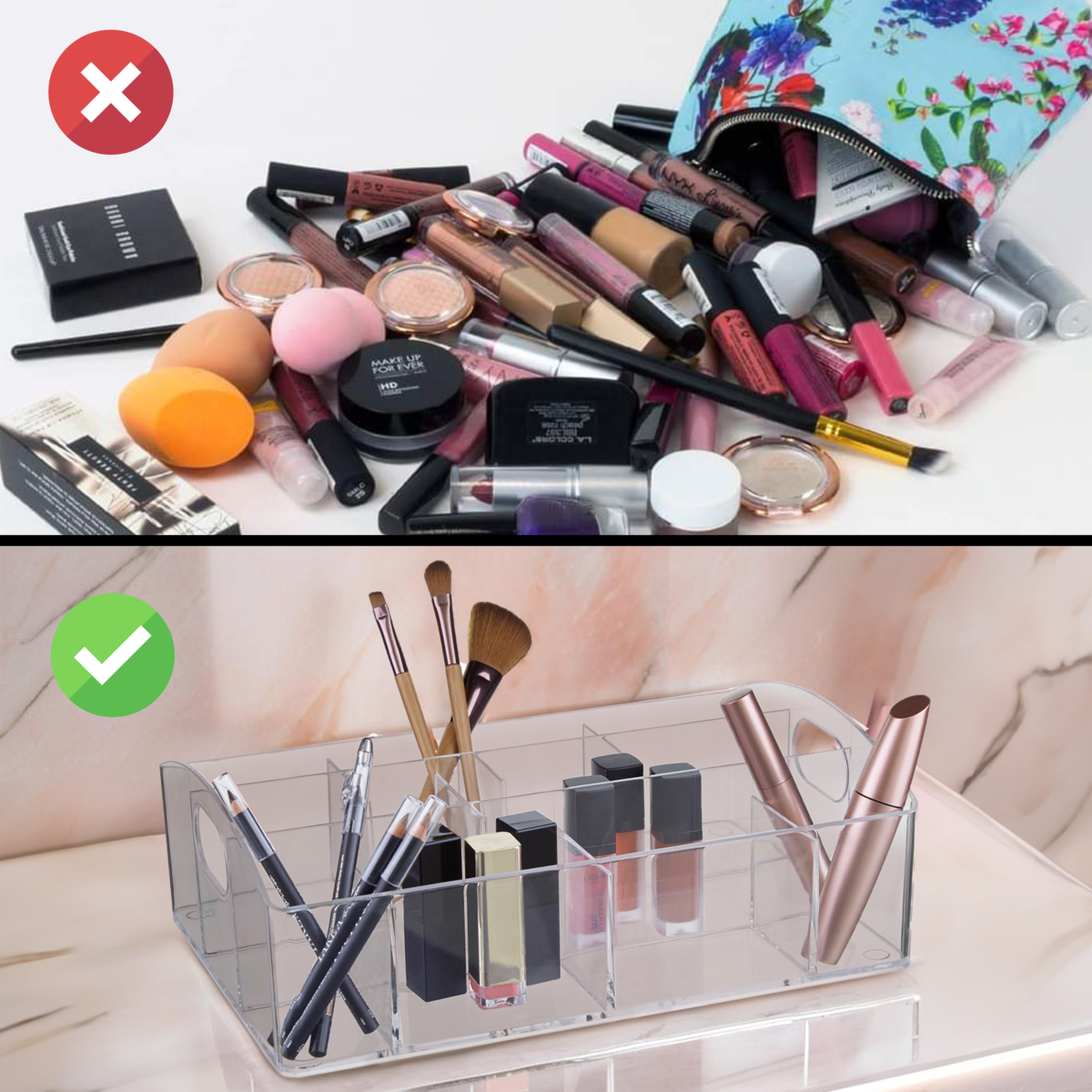 Orsina Beauty Cosmetics Organiser | 10 Compartment Makeup Storage