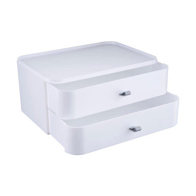 Orsina Beauty 2 Drawer Cosmetics Organiser | Modern Makeup Storage