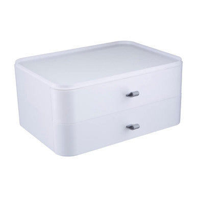 Orsina Beauty 2 Drawer Cosmetics Organiser | Modern Makeup Storage