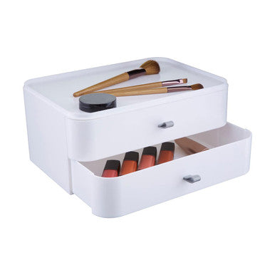 Orsina Beauty 2 Drawer Cosmetics Organiser | Modern Makeup Storage
