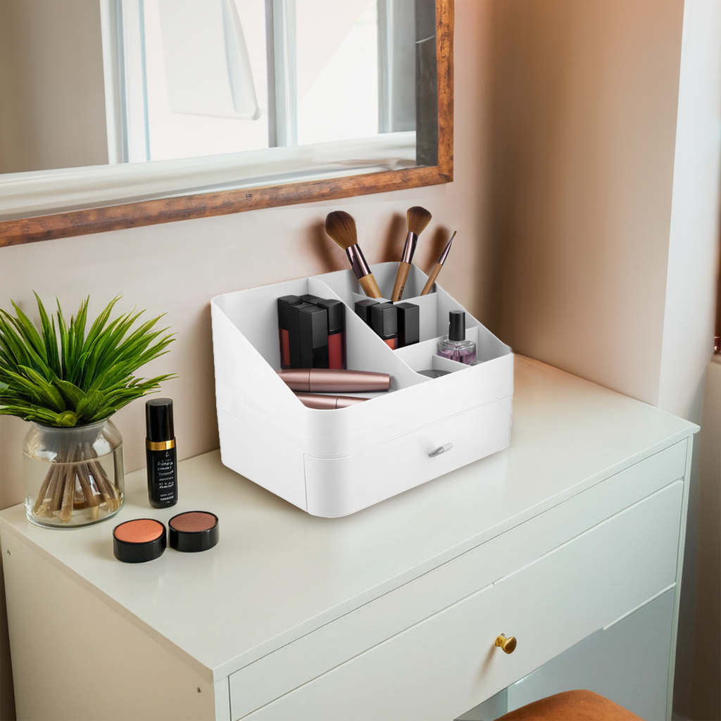 Orsina Makeup Organiser – 6 Compartment & 1 Drawer Cosmetic Storage