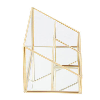 Orsina Glass Makeup Organiser | 3 Compartment Vanity Storage Display