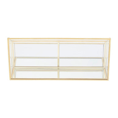 Orsina Glass Makeup Organiser | 3 Compartment Vanity Storage Display