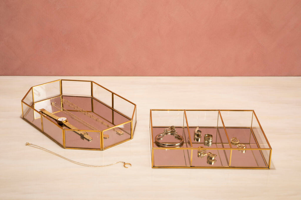 Orsina Vintage Glass Octagonal Jewellery Tray | Luxury Trinket Dish