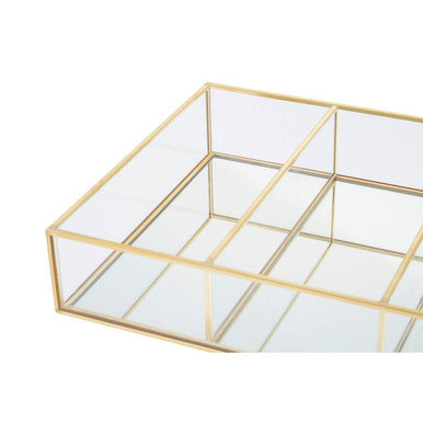 Orsina 3 Compartment Clear Glass Makeup Organiser | Vanity Storage