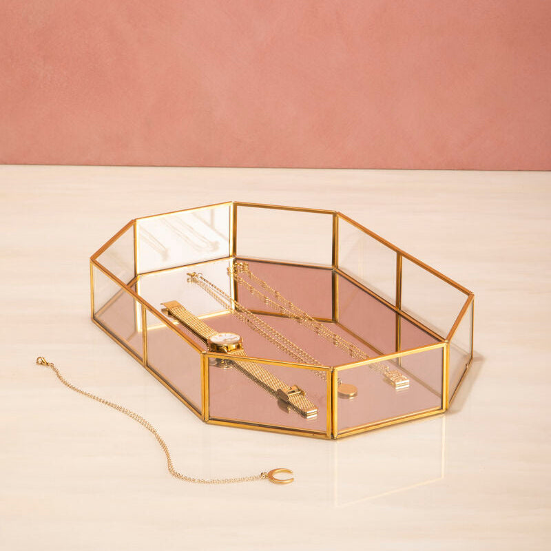Orsina Vintage Glass Octagonal Jewellery Tray | Luxury Trinket Dish