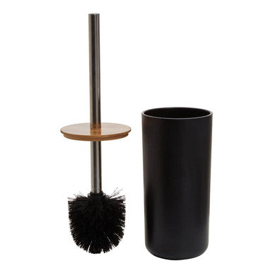 Orsina Canyon Black Toilet Brush Holder – Modern Cylindrical Design