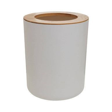 Orsina Canyon White Dust Bin – Round Open-Top Bathroom Wastebasket