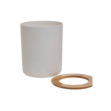 Orsina Canyon White Dust Bin – Round Open-Top Bathroom Wastebasket