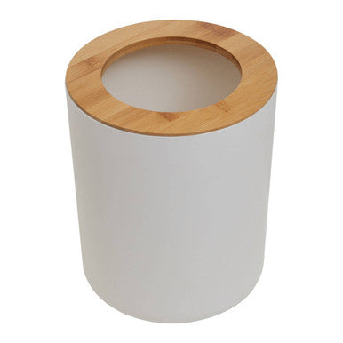 Orsina Canyon White Dust Bin – Round Open-Top Bathroom Wastebasket