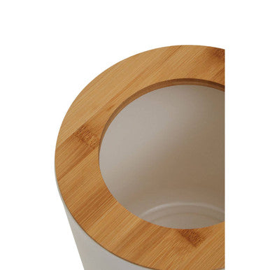 Orsina Canyon White Dust Bin – Round Open-Top Bathroom Wastebasket