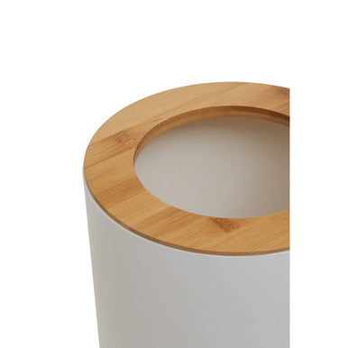 Orsina Canyon White Dust Bin – Round Open-Top Bathroom Wastebasket