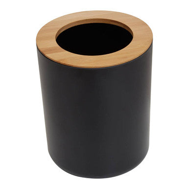 Orsina Canyon Black Dust Bin – Matte Round Open Top Wastebasket