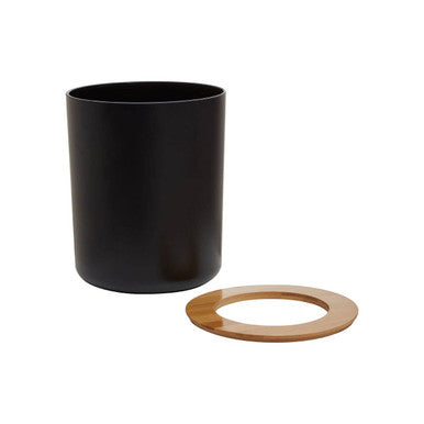 Orsina Canyon Black Dust Bin – Matte Round Open Top Wastebasket