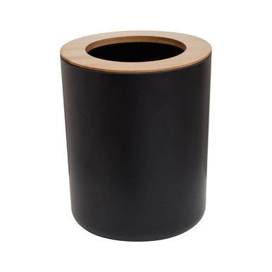 Orsina Canyon Black Dust Bin – Matte Round Open Top Wastebasket