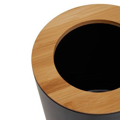 Orsina Canyon Black Dust Bin – Matte Round Open Top Wastebasket