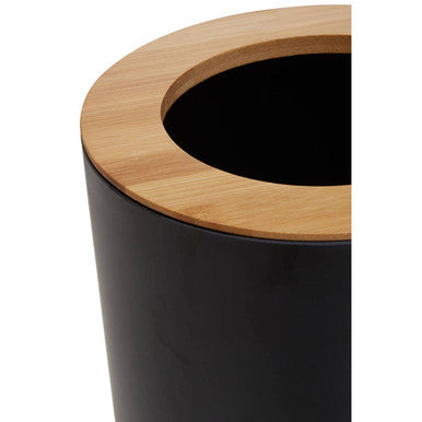 Orsina Canyon Black Dust Bin – Matte Round Open Top Wastebasket