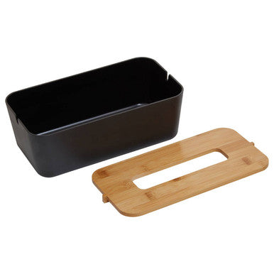 Orsina Canyon Black Tissue Box – Matte Rectangular Tissue Holder