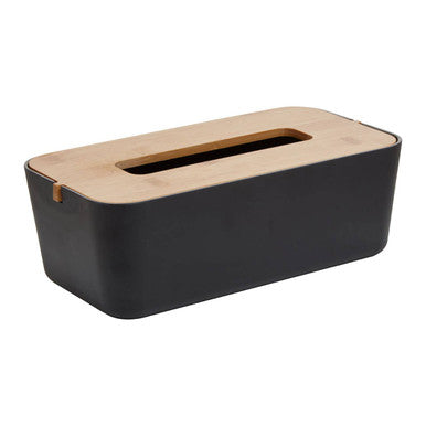 Orsina Canyon Black Tissue Box – Matte Rectangular Tissue Holder
