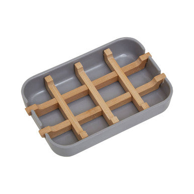 Orsina Canyon Grey Soap Dish – Modern Drainage Soap Saver with Grain