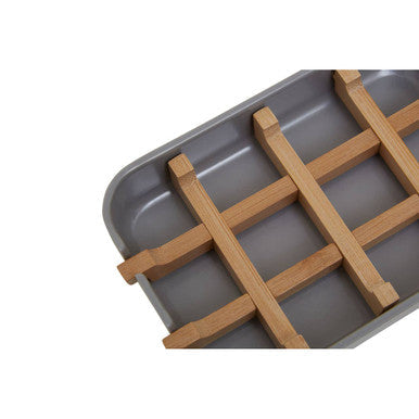 Orsina Canyon Grey Soap Dish – Modern Drainage Soap Saver with Grain