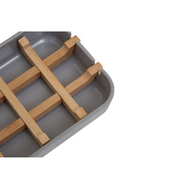 Orsina Canyon Grey Soap Dish – Modern Drainage Soap Saver with Grain