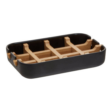 Orsina Canyon Black Soap Dish – Matte Black Draining Bathroom Accessory