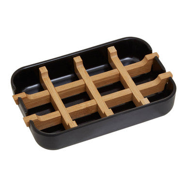 Orsina Canyon Black Soap Dish – Matte Black Draining Bathroom Accessory