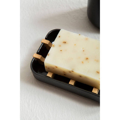 Orsina Canyon Black Soap Dish – Matte Black Draining Bathroom Accessory