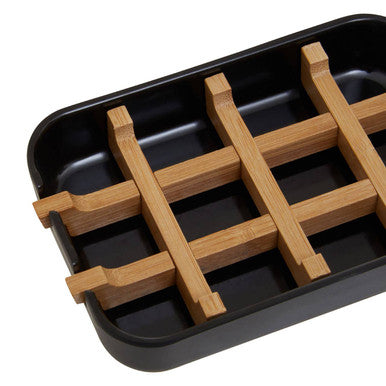 Orsina Canyon Black Soap Dish – Matte Black Draining Bathroom Accessory