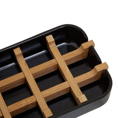 Orsina Canyon Black Soap Dish – Matte Black Draining Bathroom Accessory
