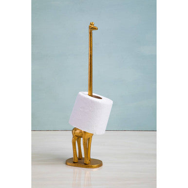 Orsina Fauna Giraffe Toilet Roll Holder – Luxury Gold Finish Decor