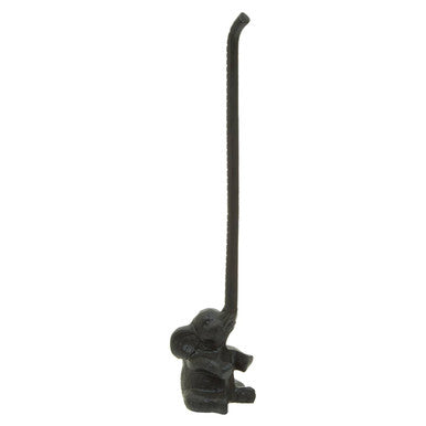 Orsina Fauna Elephant Toilet Roll Holder – Black Metal Bathroom Decor