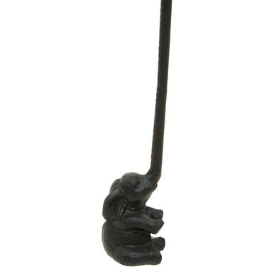 Orsina Fauna Elephant Toilet Roll Holder – Black Metal Bathroom Decor