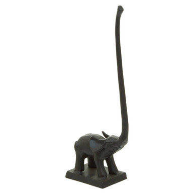 Orsina Fauna Elephant Toilet Roll Holder – Black Finish Bathroom Decor