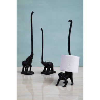 Orsina Fauna Elephant Toilet Roll Holder – Black Finish Bathroom Decor