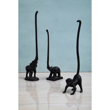 Orsina Fauna Elephant Toilet Roll Holder – Black Finish Bathroom Decor