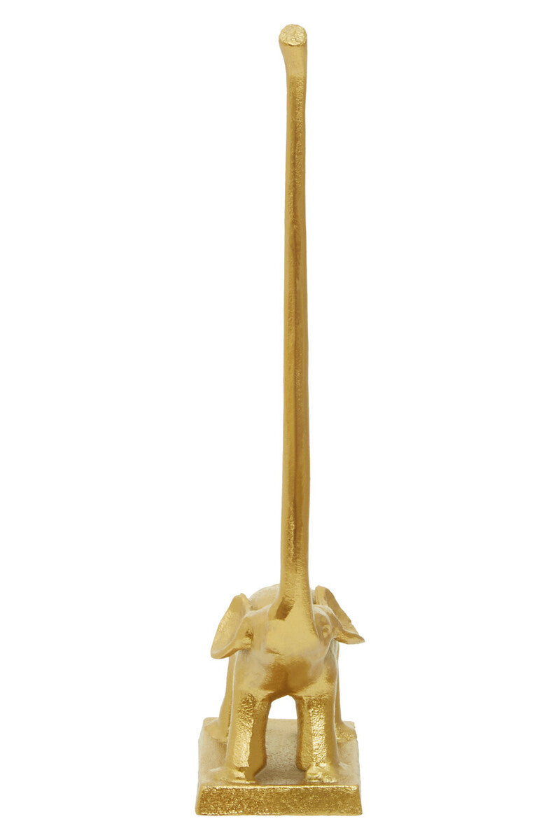 Orsina Fauna Gold Elephant Toilet Roll Holder | Freestanding Square Base